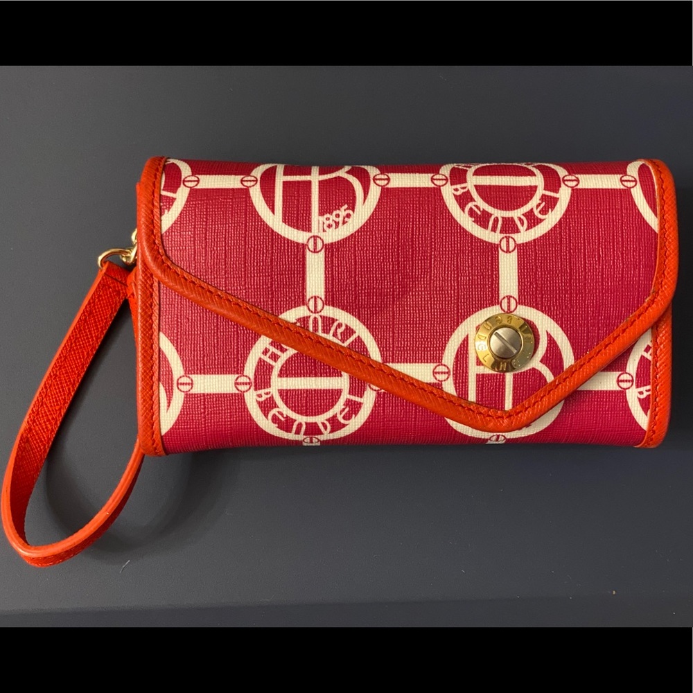 Henri Bendel Pink Logo Micro Wristlet
